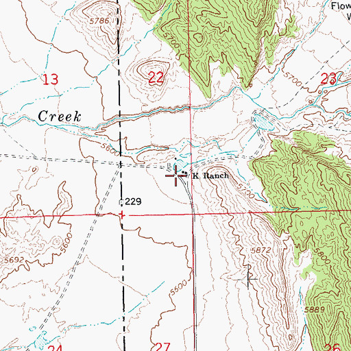 Topographic Map of K Ranch, CO