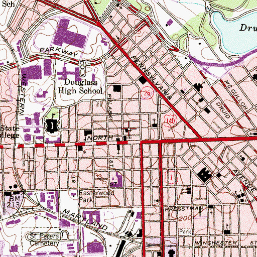 Topographic Map of Apostolic Faith Church of God Number 1, MD