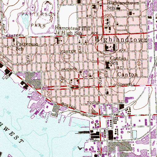 Topographic Map of Canton United Methodist Church, MD