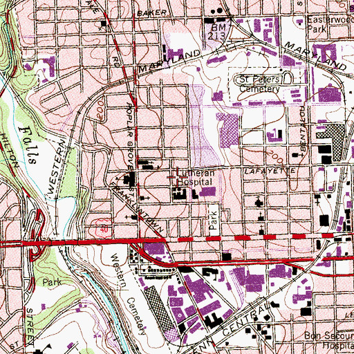 Topographic Map of Christ United Baptist Church, MD