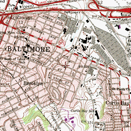 Topographic Map of Brooklyn Church of God, MD