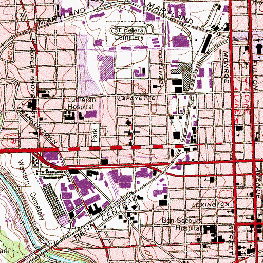 Topographic Map of First Abyssinia Baptist Church, MD