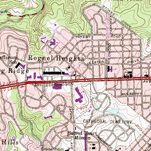 Topographic Map of First Church of the Nazarene, MD