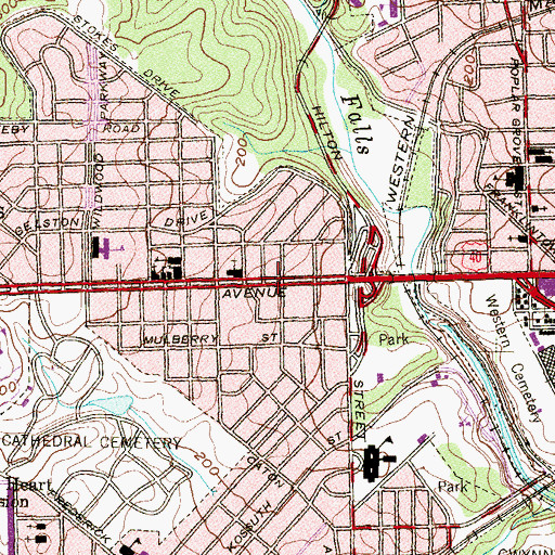 Topographic Map of Grater Olivet Baptist Church, MD