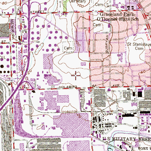 Topographic Map of Holabird Homes (historical), MD