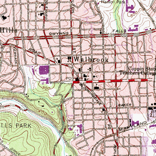 Topographic Map of John Wesley United Methodist Church, MD