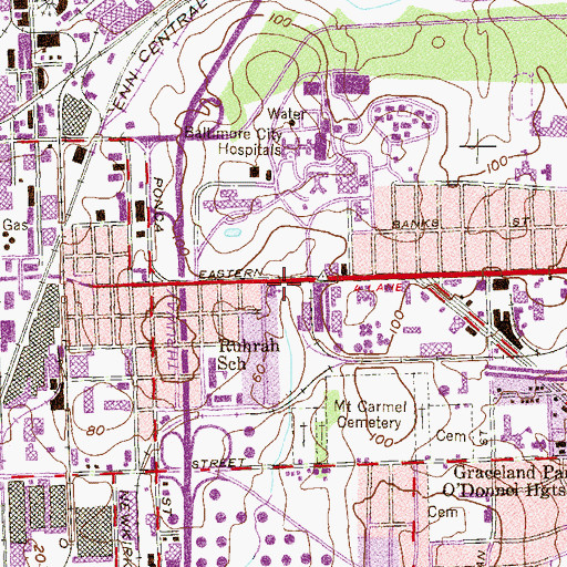 Topographic Map of Luther Memorial Lutheran Church, MD
