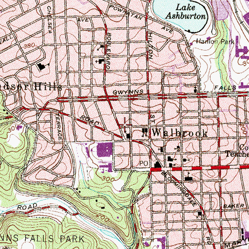 Topographic Map of Mount Moriah Baptist Church, MD