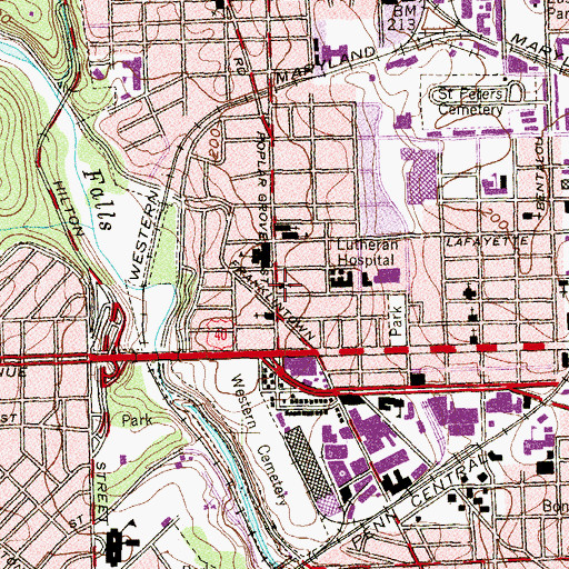Topographic Map of Progressive Baptist Church, MD