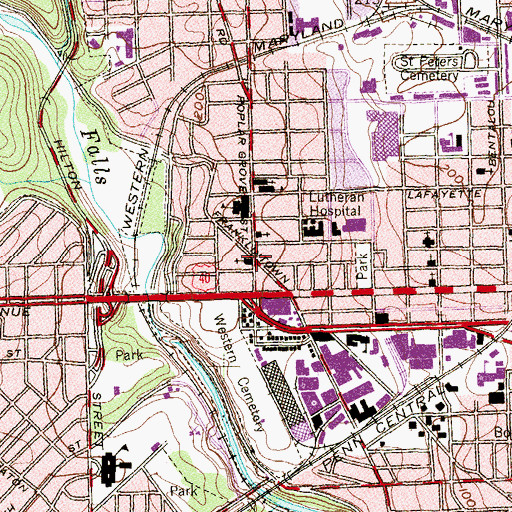 Topographic Map of Rehoboth Church of God, MD