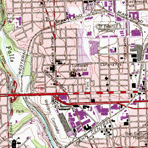 Topographic Map of Rosemont Multi-Purpose Center, MD