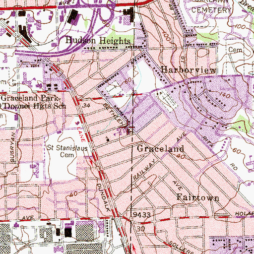 Topographic Map of Sacred Heart of Mary Roman Catholic Church, MD