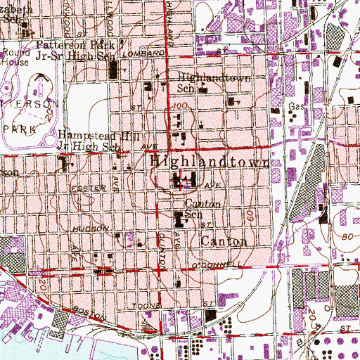 Topographic Map of Archbishop Borders School, MD