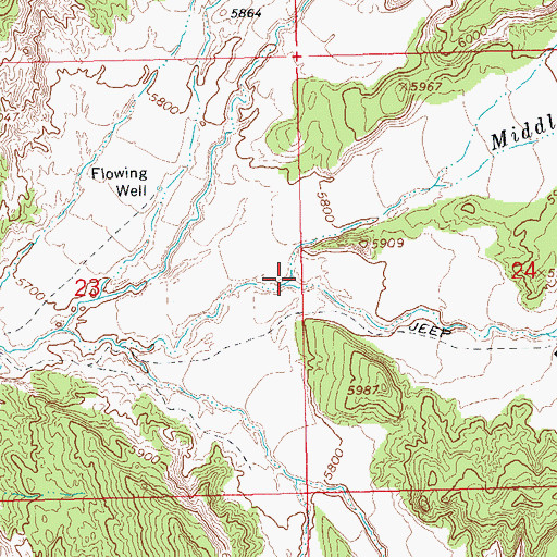 Topographic Map of Buckwater Draw, CO