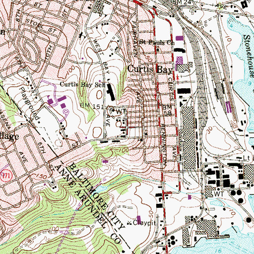 Topographic Map of Saint Anthonys Chapel, MD
