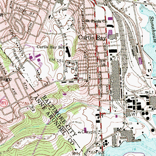 Topographic Map of Saint Athanasius Roman Catholic Church, MD