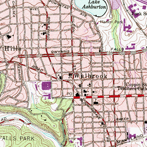Topographic Map of Saint Cecilia Roman Catholic Church, MD