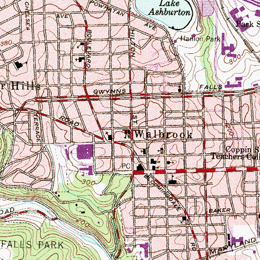 Topographic Map of Saint Cecilia School, MD