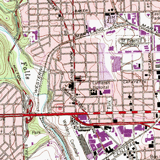 Topographic Map of Saint Edwards School, MD