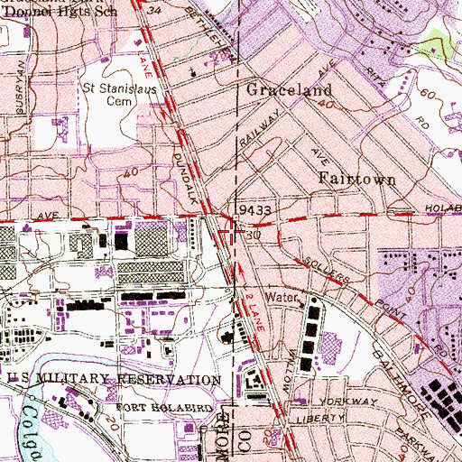 Topographic Map of Saint Lukes Evangelical Lutheran Church, MD