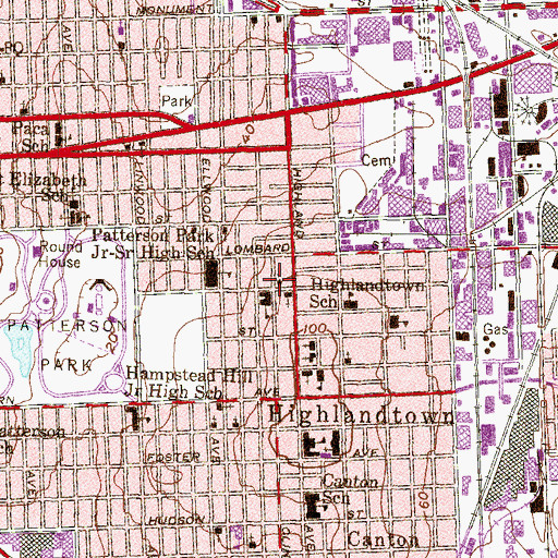 Topographic Map of Saint Pauls English Evangelical Lutheran Church, MD