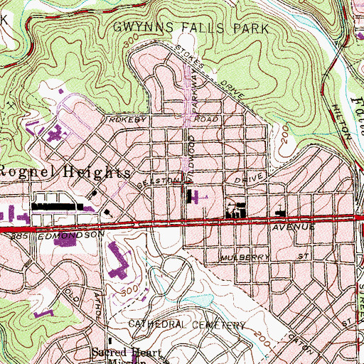 Topographic Map of Wildwood Parkway United Methodist Church, MD
