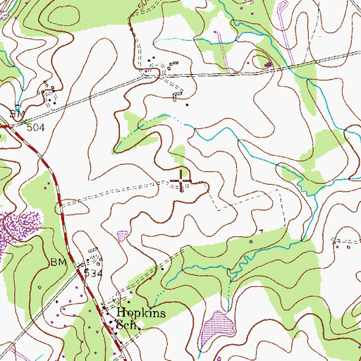Topographic Map of Allnut Farms Estates, MD