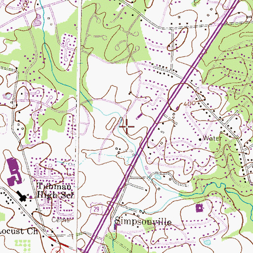 Topographic Map of Atholton Seventh Day Adventist Church, MD