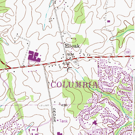 Topographic Map of Beech Creek, MD