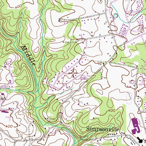 Topographic Map of Braeburn, MD