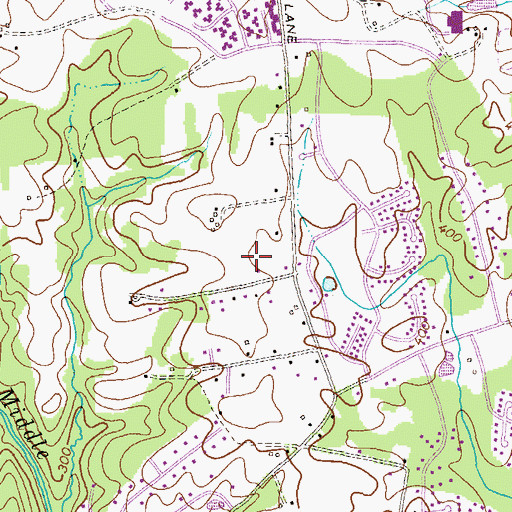 Topographic Map of Cedar Acres, MD