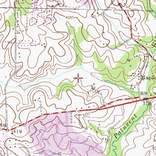 Topographic Map of Centennial Park, MD