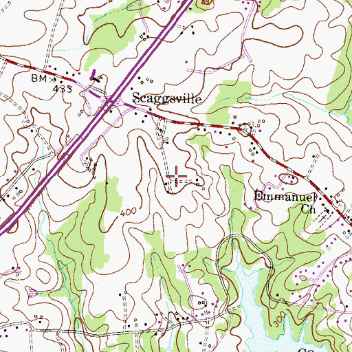 Topographic Map of Cherry Tree Farm, MD