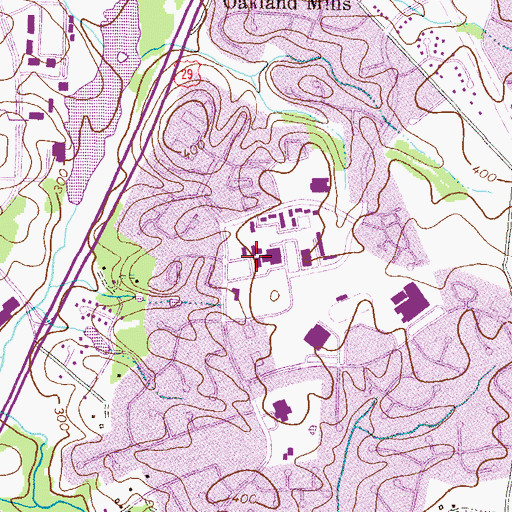 Topographic Map of Church of the Living Word, MD