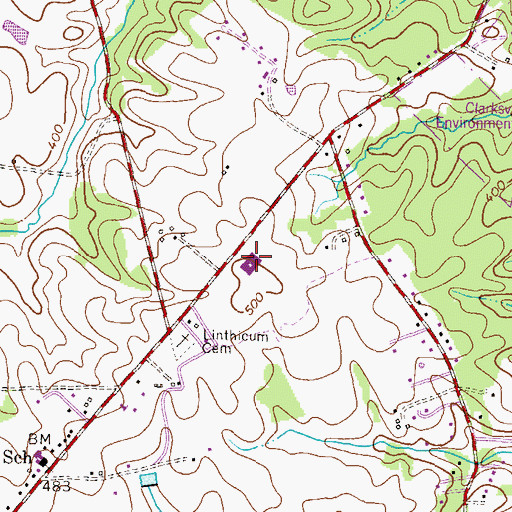 Topographic Map of Clarksville Elementary School, MD