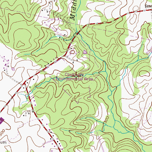 Topographic Map of Clarksville Environmental Area, MD