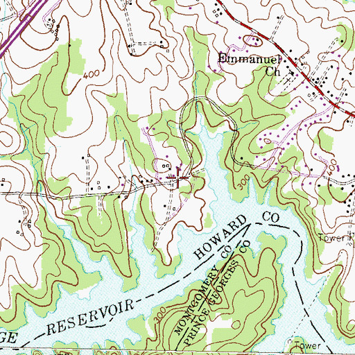 Topographic Map of Coon Manor, MD