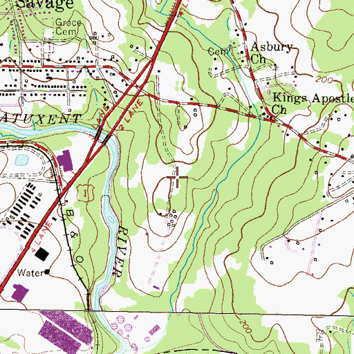 Topographic Map of Corridor Industrial Park, MD