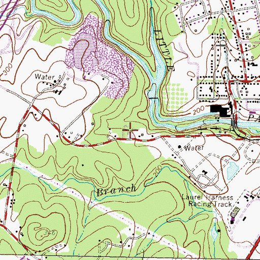 Topographic Map of Evemar Mobile Home Park, MD