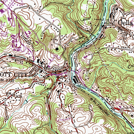 Topographic Map of First Church of God, MD