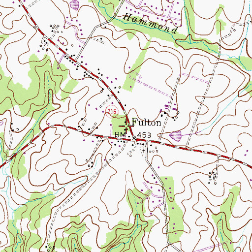 Topographic Map of Fulton Post Office, MD