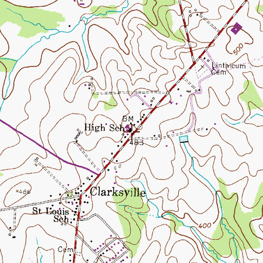 Topographic Map of Gateway School, MD