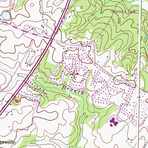 Topographic Map of Graeloch Woods, MD