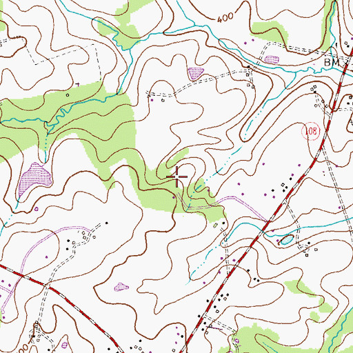 Topographic Map of Greene Fields, MD