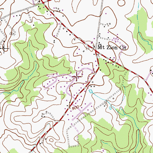 Topographic Map of Greenwood Farms, MD
