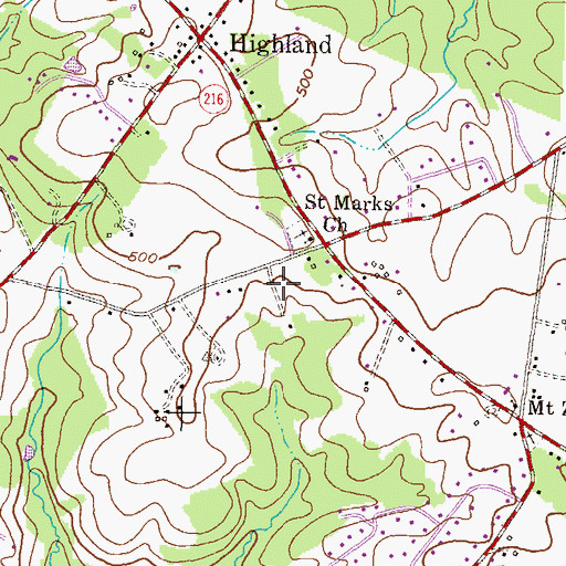 Topographic Map of Hall Shop Estates, MD