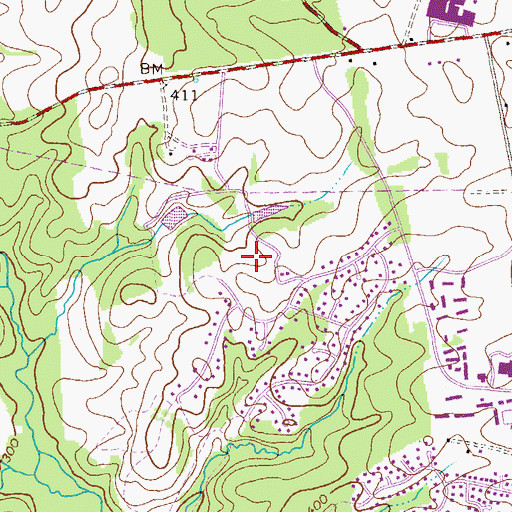 Topographic Map of Hobbits Glen Golf Course, MD