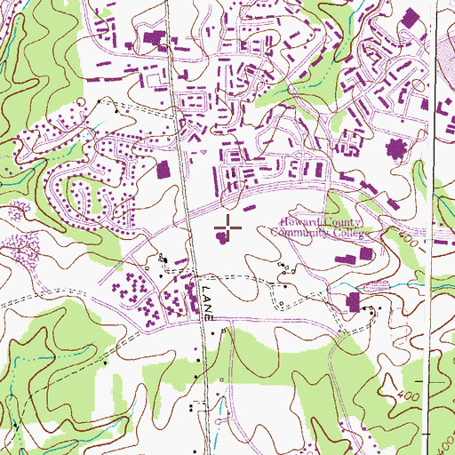 Topographic Map of Howard County General Hospital, MD