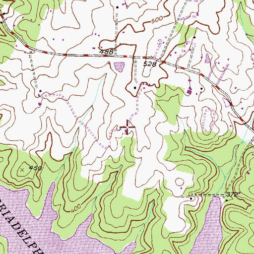 Topographic Map of Kalmia Farms, MD