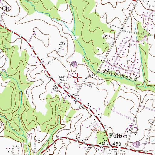 Topographic Map of Kings Manor, MD